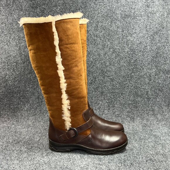 Born Shoes - Born Helga Winter Boots Women's Size 9 Brown Shearling Lined Tall Outdoor Snow